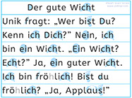 Apprendre l'allemand - Apprendre à lire un texte allemand avec le son ch de Wicht - ch Laut lesen lernen - Lecture visuelle