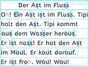 Apprendre l'allemand - Deutsch lernen - Apprendre à lire un texte allemand - Deutsch lesen lernen - Lecture visuelle - Der Ast im Fluss