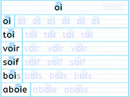 Apprendre à écrire des mots avec oi - Fiche d'écriture du son oi - Méthode de lecture visuelle Alvea.com - Fiches d'écriture gratuites