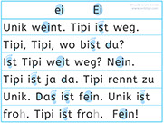 Apprendre l'allemand - Premiers textes en allemand - Apprendre à lire un texte allemand avec le son ei - Lecture visuelle