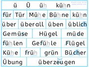 Apprendre l'allemand - Deutsch lesen lernen - Apprendre à lire des mots en Allemand avec le son ü üh - langes-ü Laut lesen lernen