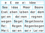 Apprendre l'allemand - Deutsch lesen lernen - Apprendre à lire des mots en Allemand avec le son e ee eh - langes-e-Laut lesen lernen