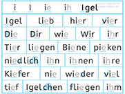 Apprendre l'allemand - Premiers mots en Allemand - Apprendre à lire des mots en Allemand avec le son i ie ih - langes-i-Laut lesen lernen