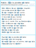 Lire la poésie "Que la planète est belle" page 3 sur 3 - Lecture visuelle avec Unik et Tipi - Poésie CP CE1 CE2 CM1 CM2 - Poésie école primaire