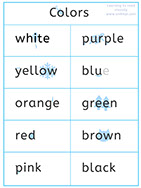 Learn to read colors with phonics - Apprendre les couleurs en anglais - Lire les couleurs en anglais - read yellow red blue green orange pink 
