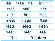 Learn to read with phonics - Learn English  visually - Apprendre l'anglais en images  visuellement - Lire en anglais le son ee de tree et de bee