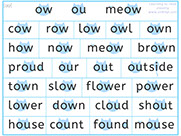 Learn to read with phonics - Learn English  visually - Apprendre l'anglais en images  visuellement - Lire en anglais le son ow de cow meow
