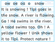 Learn to read with phonics visually-Apprendre l'anglais en images visuellement-Lire le texte avec le son ow:  It is snowing !