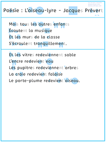 Lire la poésie "Pages d'écriture" de Jacques Prévert page 4 - Lecture visuelle avec Unik et Tipi