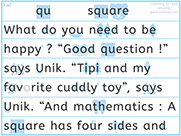 Learn to read with phonics visually - Apprendre l'anglais en images visuellement -Lire le texte avec le son qu de square: Unik loves mathematics