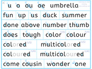 Learn to read with phonics visually - Apprendre l'anglais en images  visuellement - Lire en anglais le son u de duck fun number o de colour
